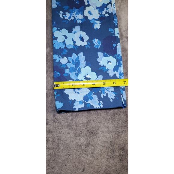 J. Crew Sz 00 Remi Ankle Pants Floral Watercolor Blue Womens New AJ333 C13-15 - Picture 3 of 12